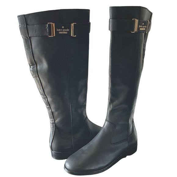 kate spade Shoes - KATE SPADE New York Ronnie Riding Boots Leather Black Size 5.5